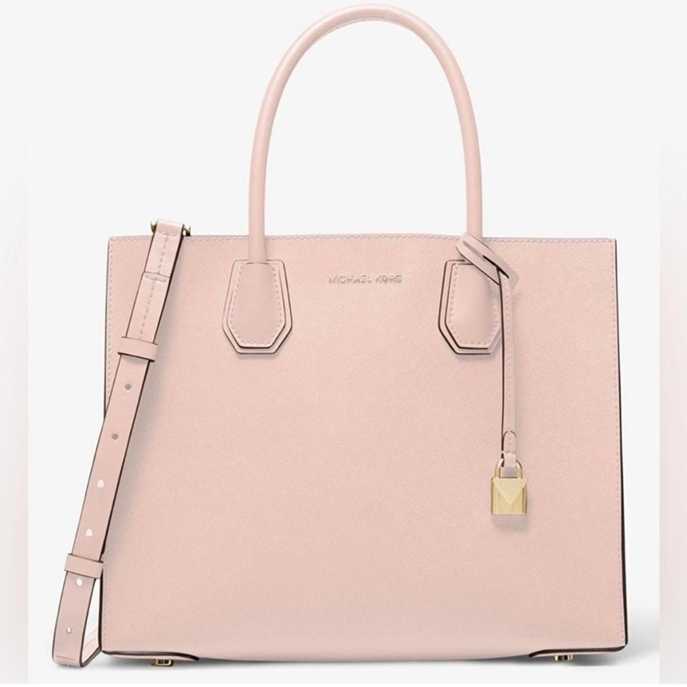 Michael Kors Large Leather Satchel Tote Pink Bag